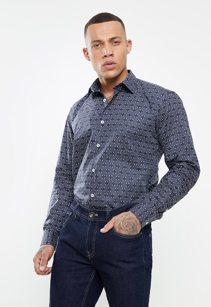 Ben Sherman - Spot print long sleeve shirt - marine