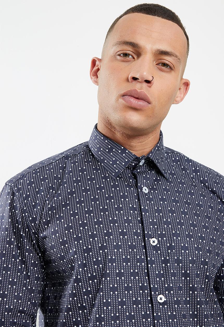 Ben Sherman - Spot print long sleeve shirt - marine
