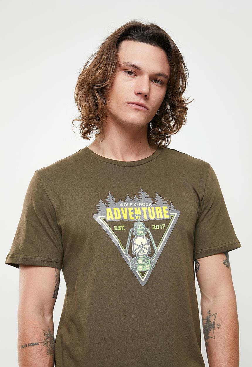 Wolf Rock - Bush light tee - dark army