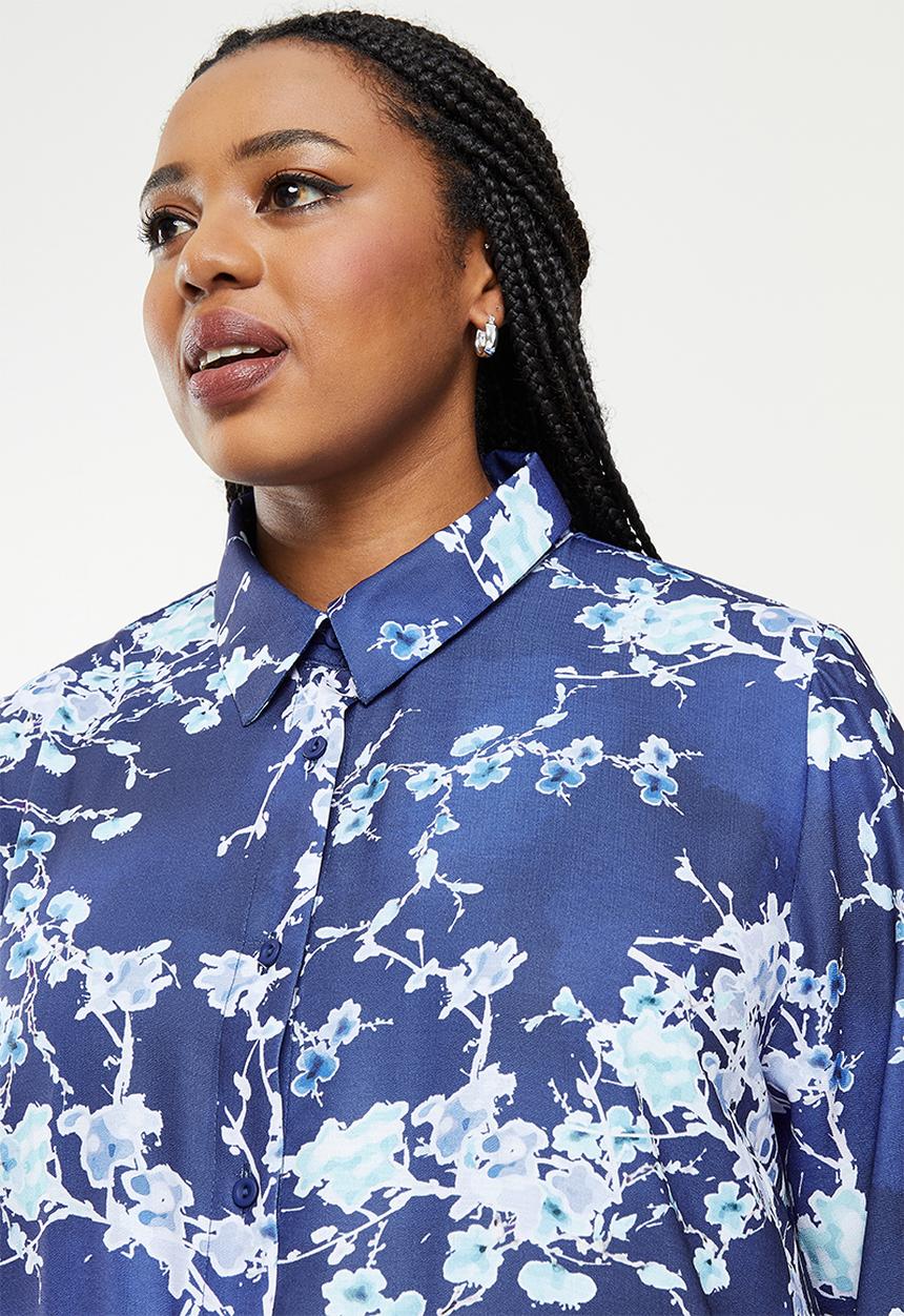 AMANDA LAIRD CHERRY - Plus sterkhorn dress - blue & white