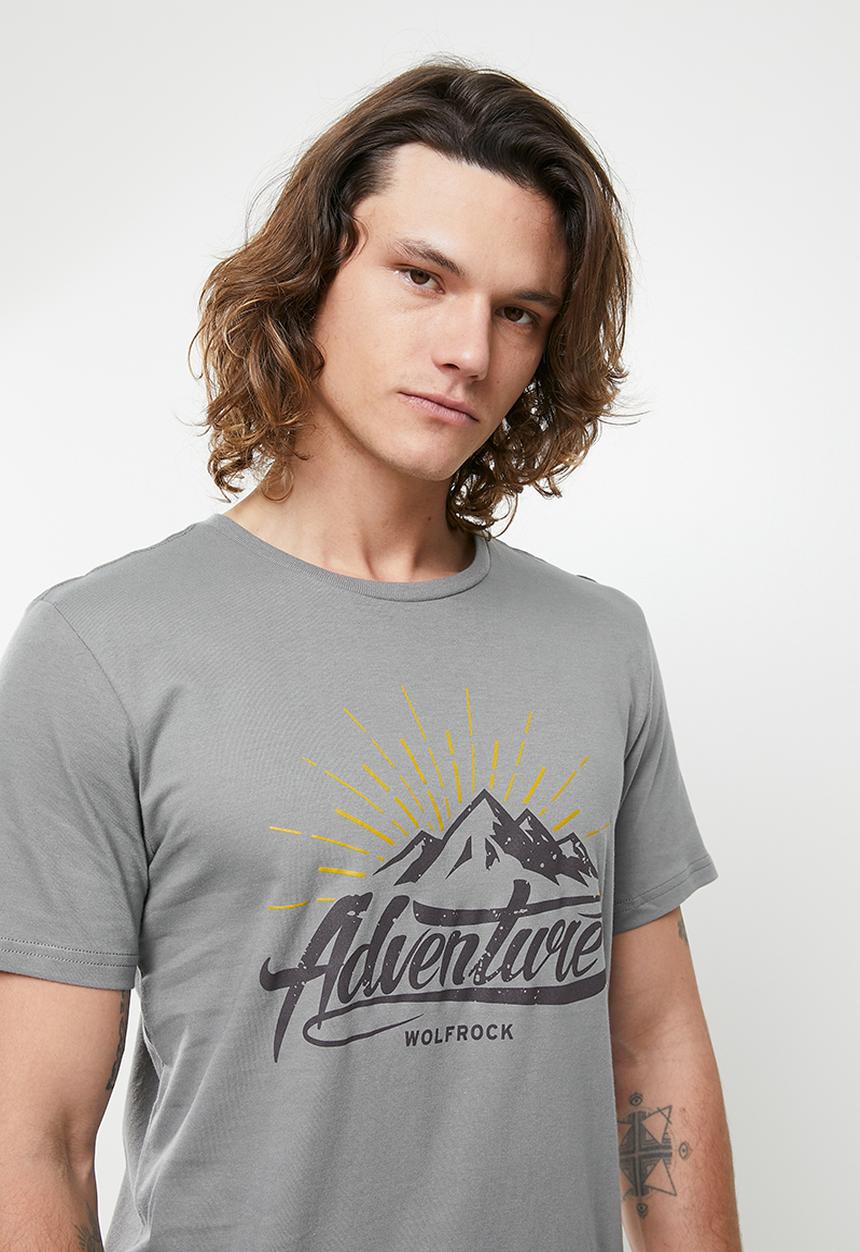 Wolf Rock - Pure adventure tee - graphite