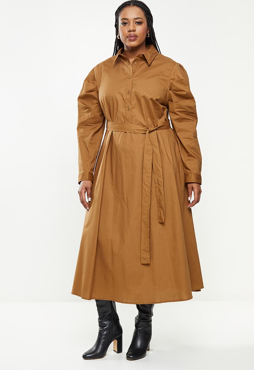AMANDA LAIRD CHERRY - Plus formosa dress - tobacco poplin