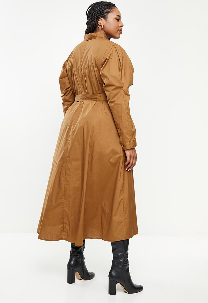 AMANDA LAIRD CHERRY - Plus formosa dress - tobacco poplin