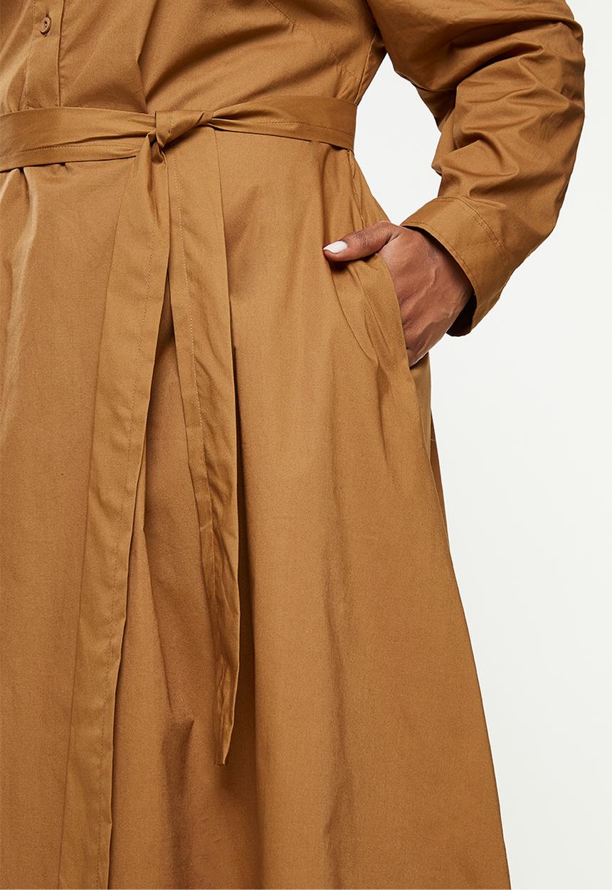 AMANDA LAIRD CHERRY - Plus formosa dress - tobacco poplin