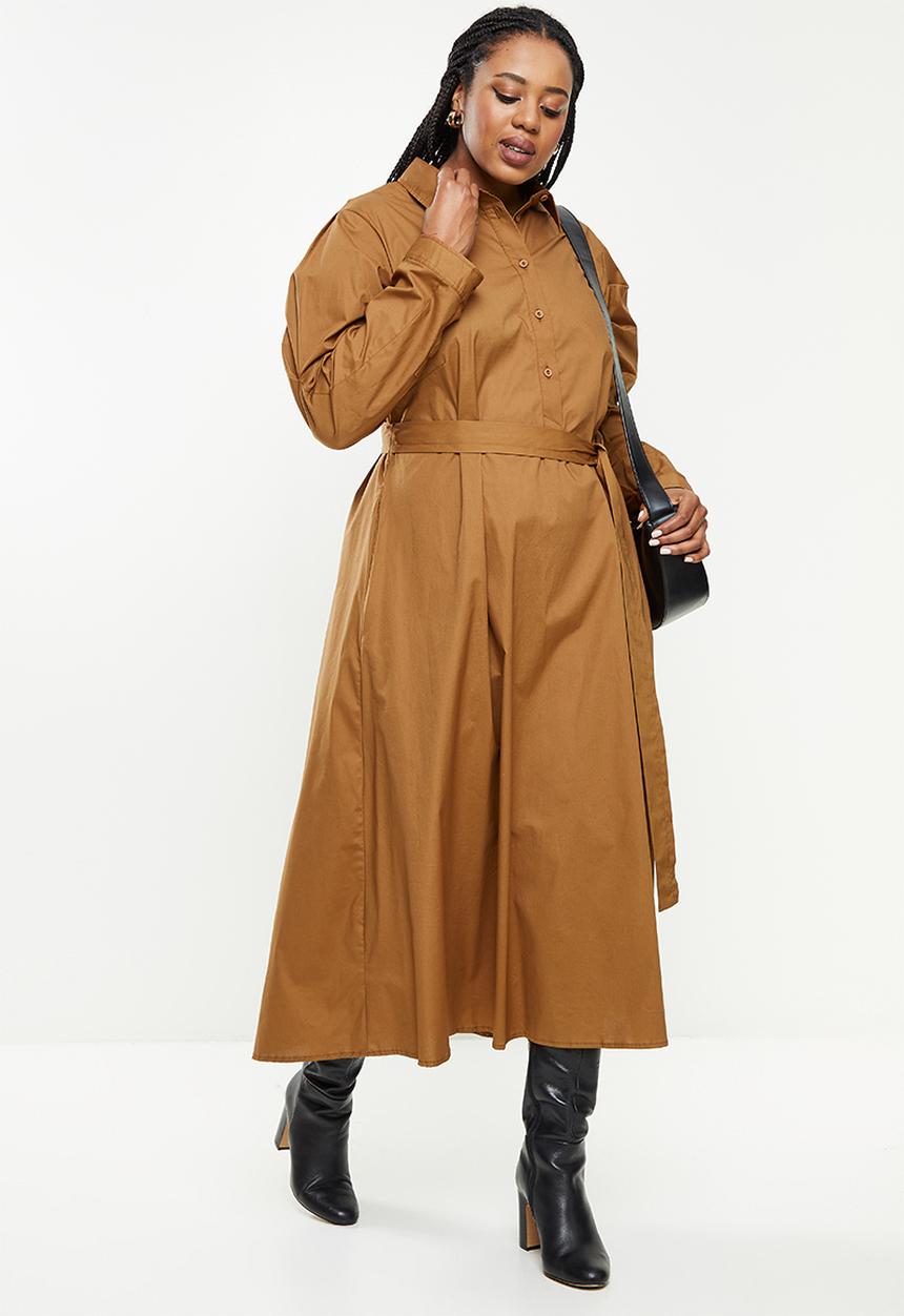 AMANDA LAIRD CHERRY - Plus formosa dress - tobacco poplin