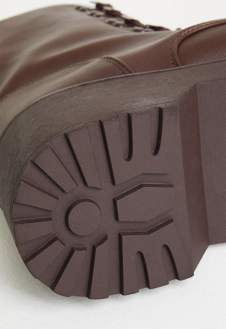 Missguided - Lace up chunky sole boot - chocolate