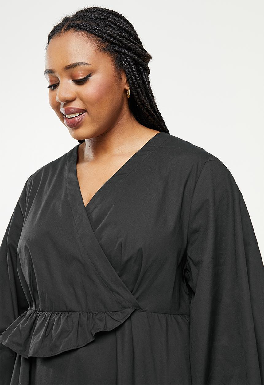 AMANDA LAIRD CHERRY - Plus nama dress - black poplin