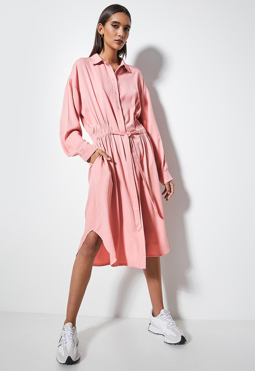Superbalist - Utility style shirt dress - pink