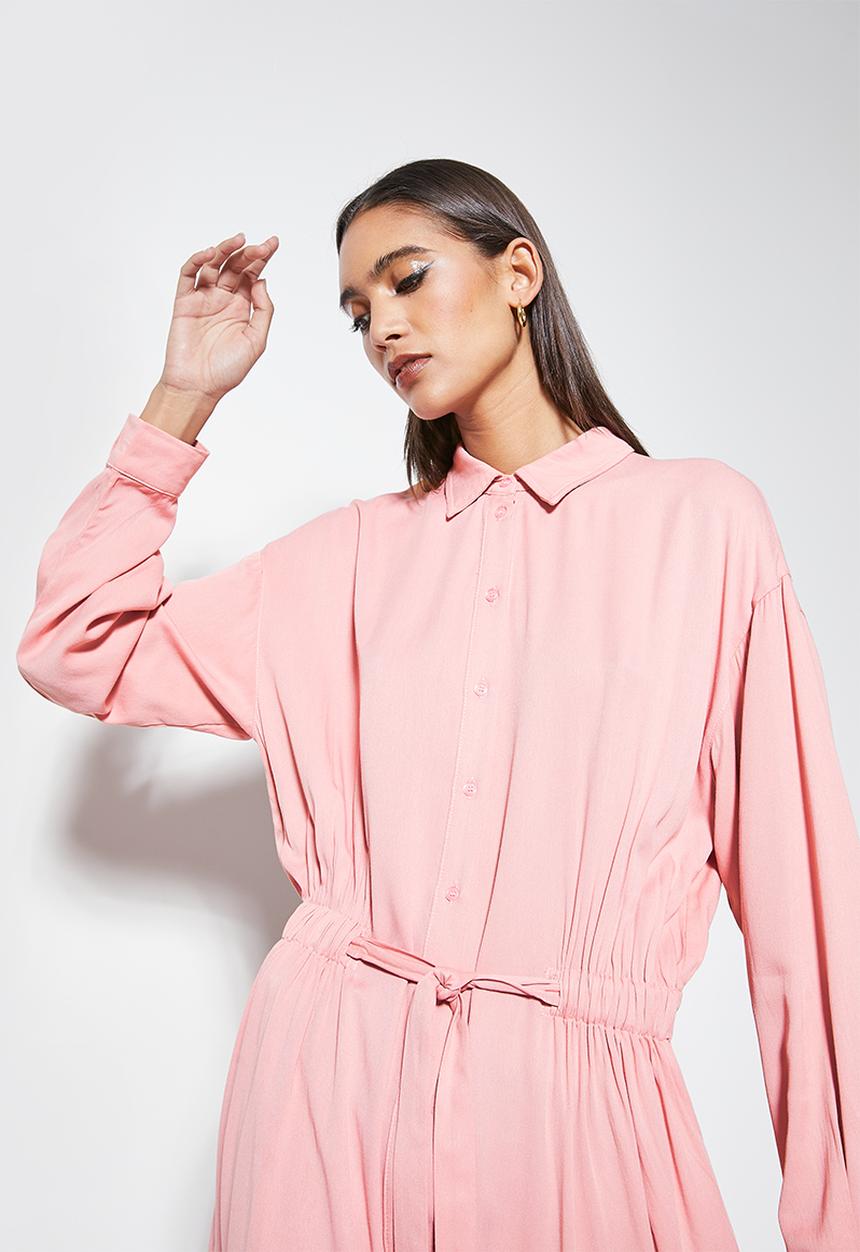Superbalist - Utility style shirt dress - pink