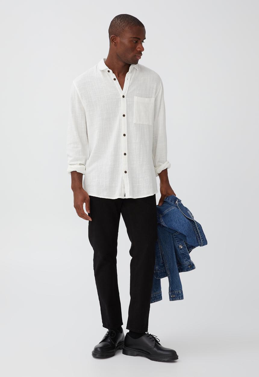 Cotton On - Camden long sleeve shirt - vintage white cheesecloth