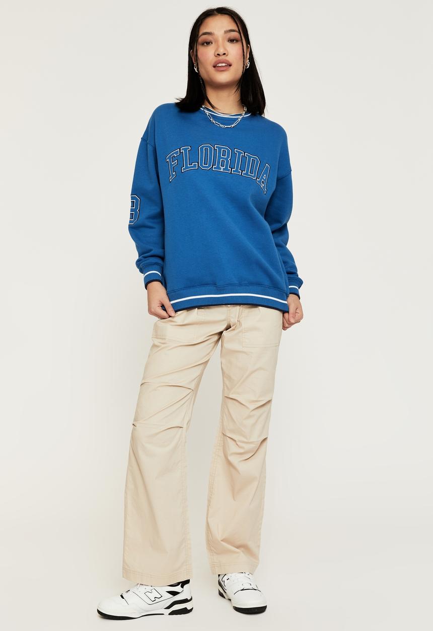 Supré  - Tonya oversized crew jumper - uni blue/florida