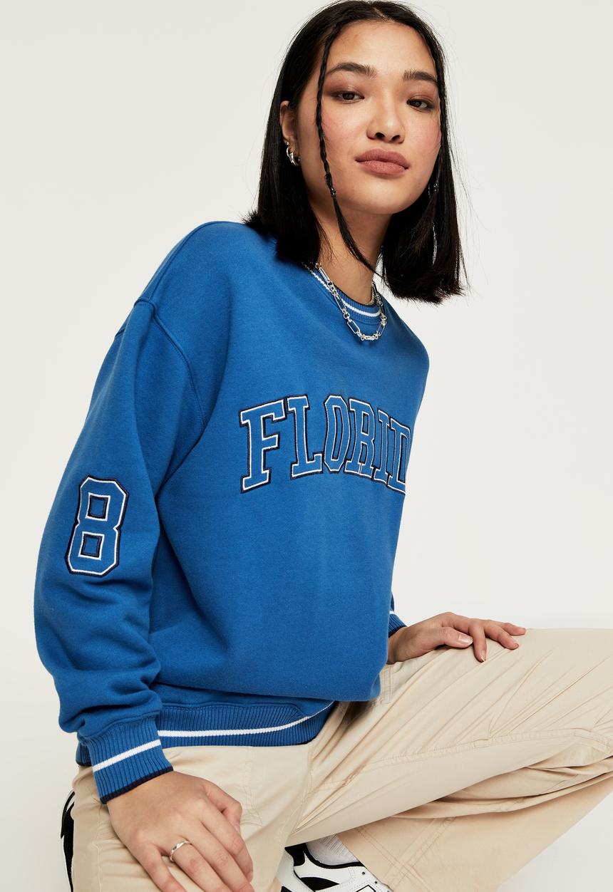 Supré  - Tonya oversized crew jumper - uni blue/florida