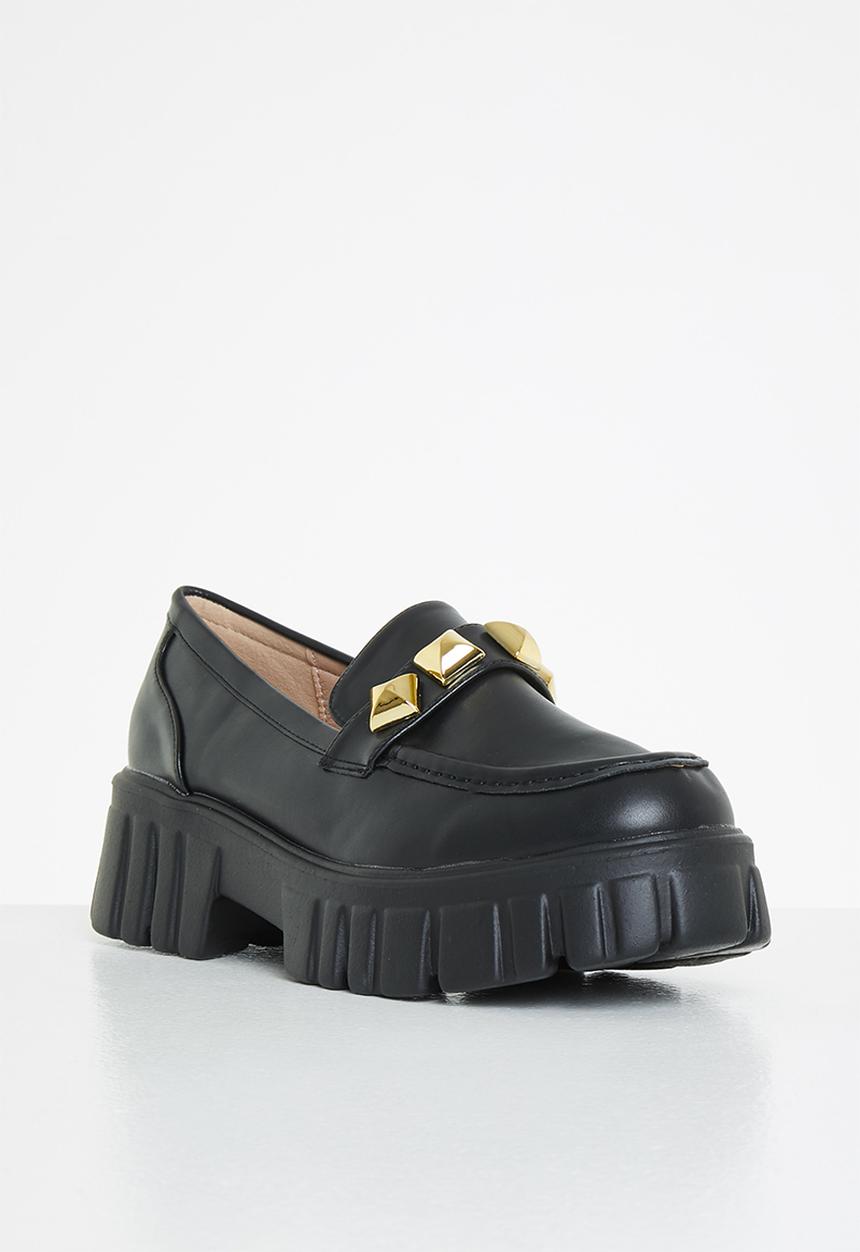Seduction - Chunky studded loafer - black