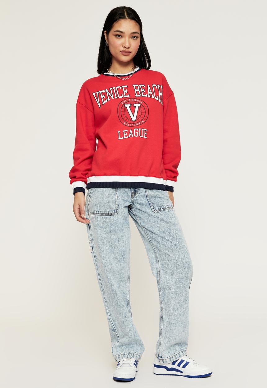 Supré  - Tonya oversized crew jumper - sporty red/venice beach