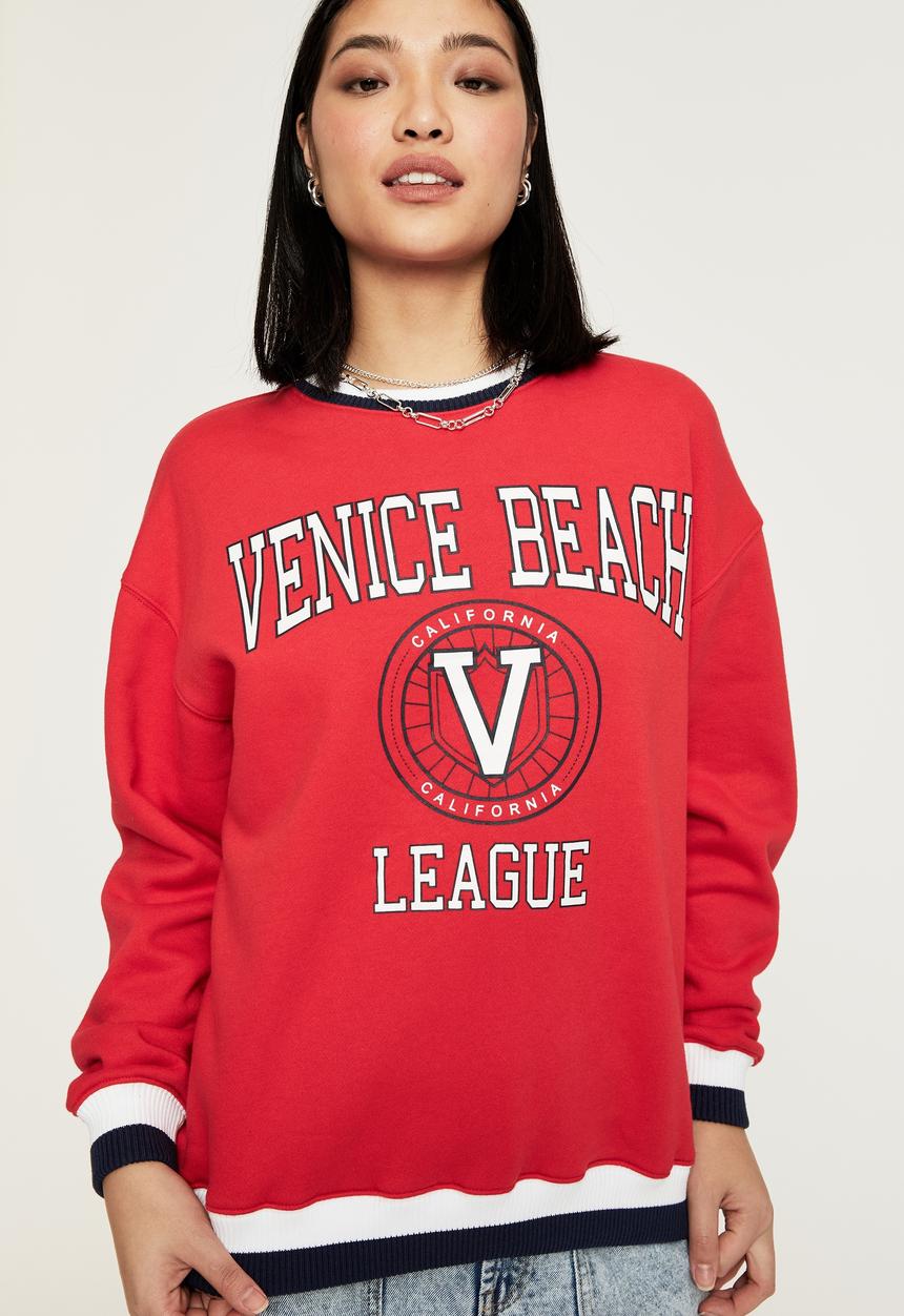 Supré  - Tonya oversized crew jumper - sporty red/venice beach