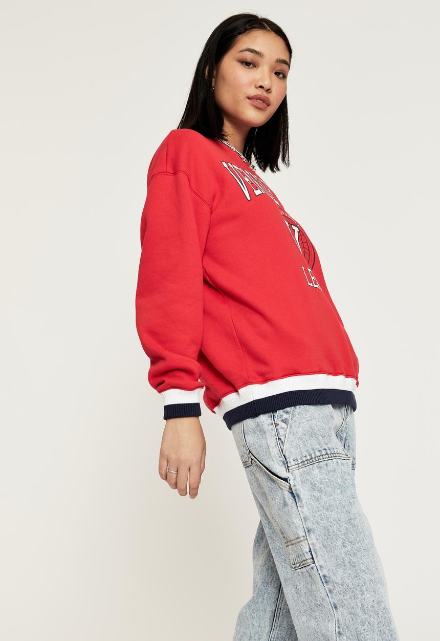 Supré  - Tonya oversized crew jumper - sporty red/venice beach