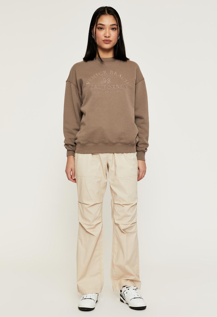 Supré  - Tonya oversized crew jumper - mink brown/98