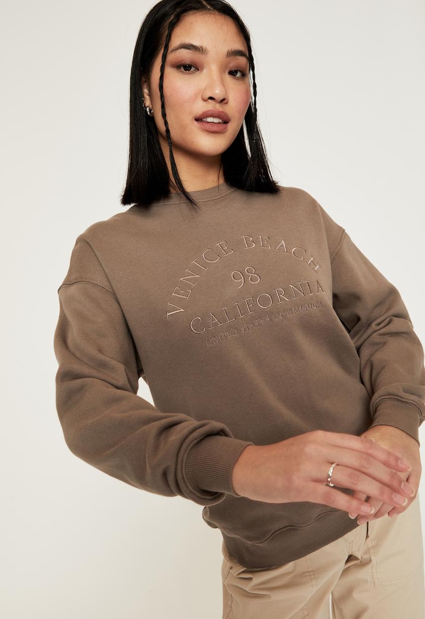 Supré  - Tonya oversized crew jumper - mink brown/98