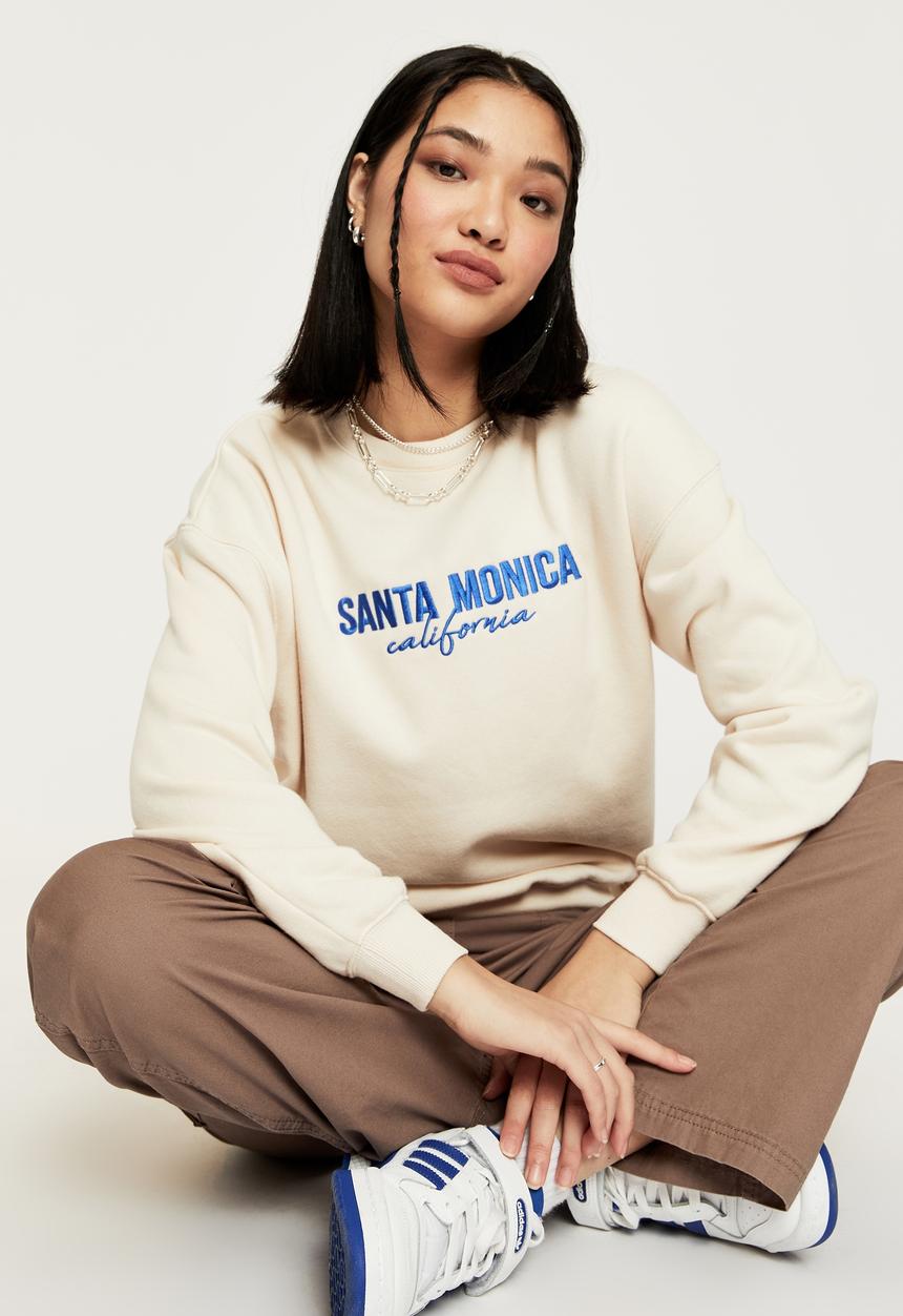 Supré  - Tonya oversized crew jumper - cookies and cream/santa monica