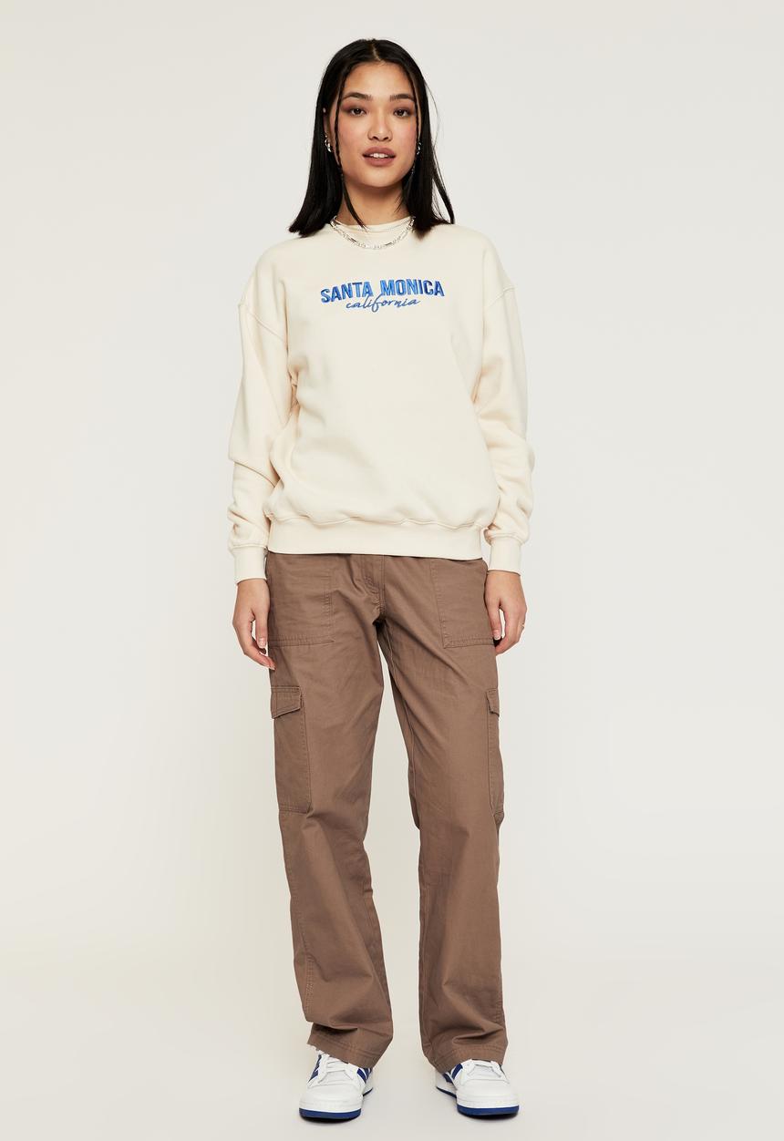 Supré  - Tonya oversized crew jumper - cookies and cream/santa monica