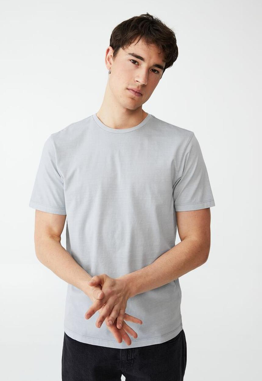 Cotton On - Organic crew T-shirt - blue haze