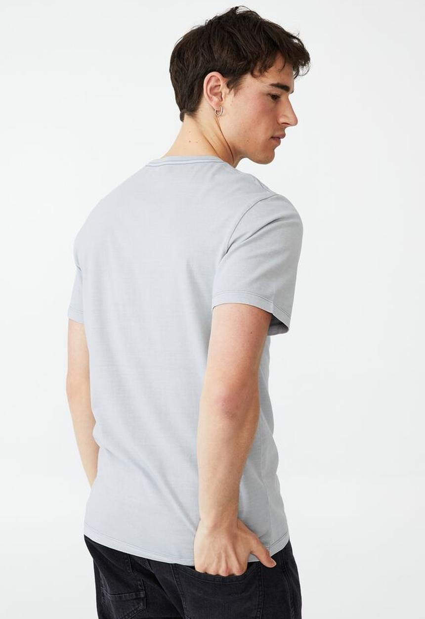 Cotton On - Organic crew T-shirt - blue haze