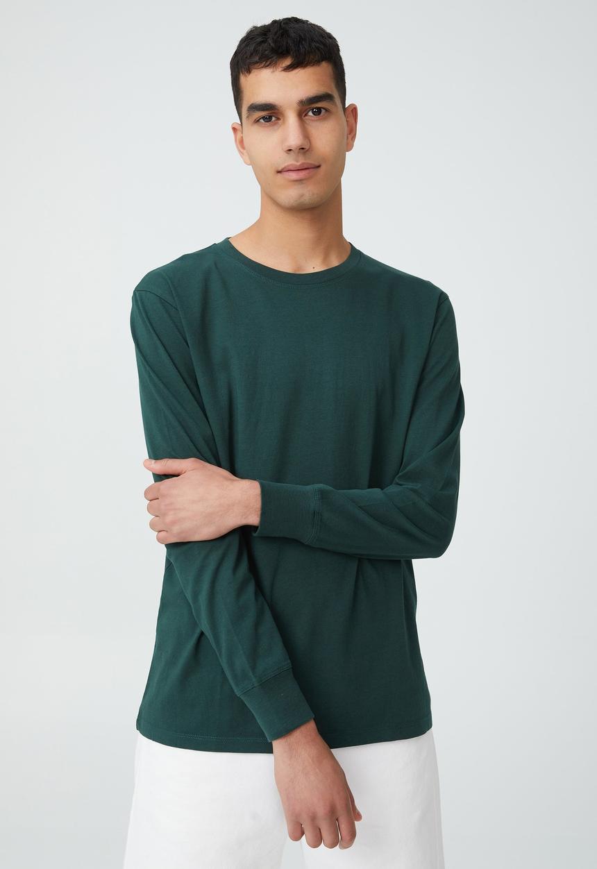Cotton On - Organic long sleeve T-shirt - pine needle green