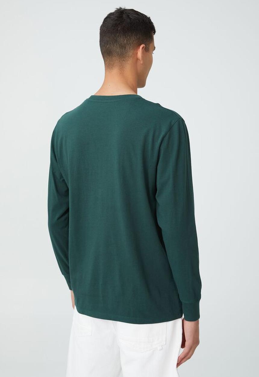 Cotton On - Organic long sleeve T-shirt - pine needle green