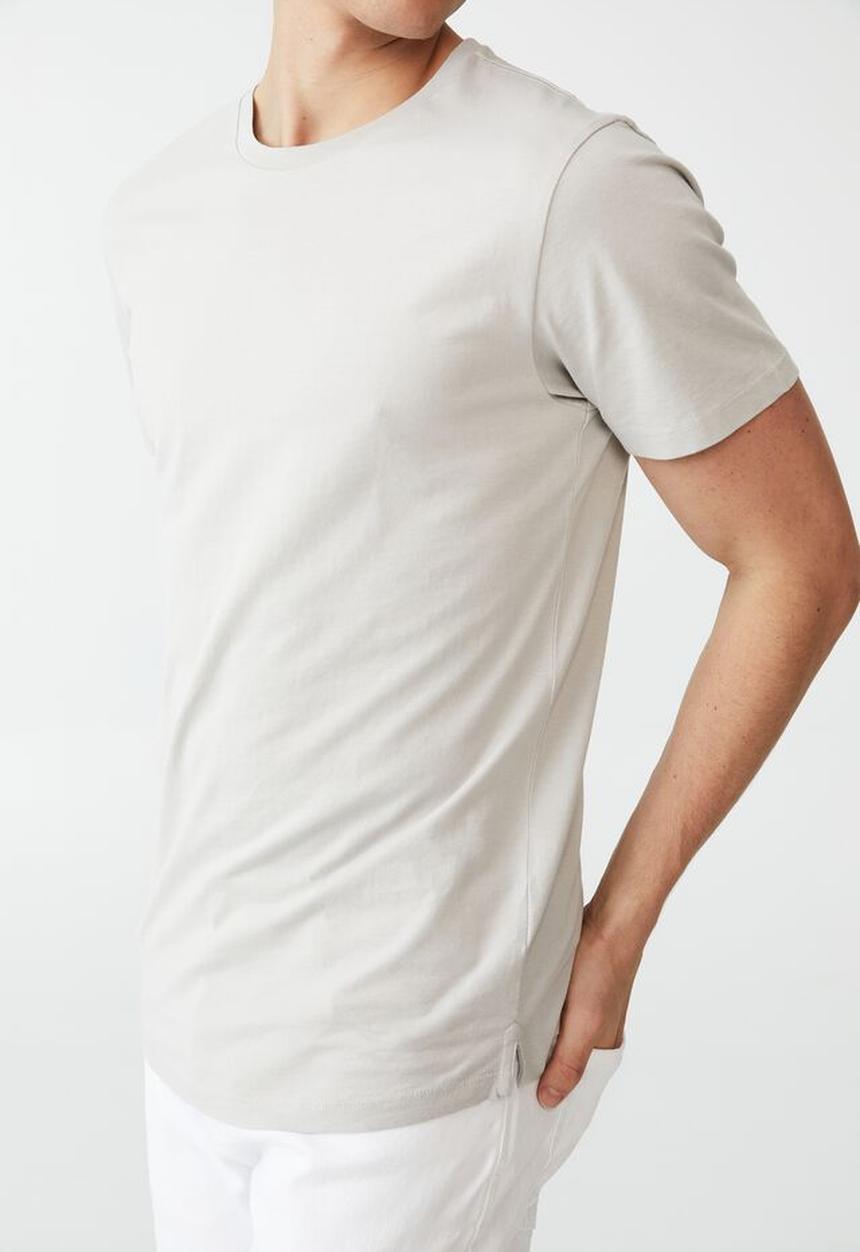 Cotton On - Organic longline T-shirt - smoke