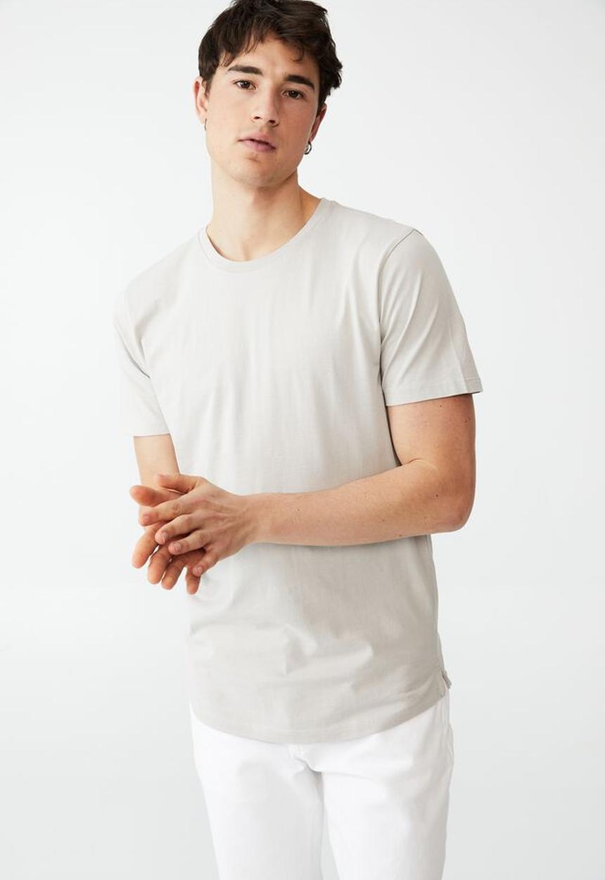 Cotton On - Organic longline T-shirt - smoke