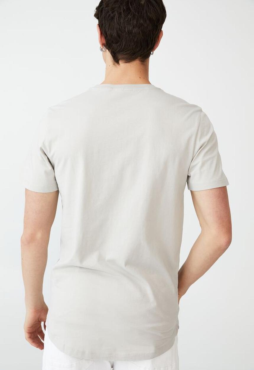 Cotton On - Organic longline T-shirt - smoke