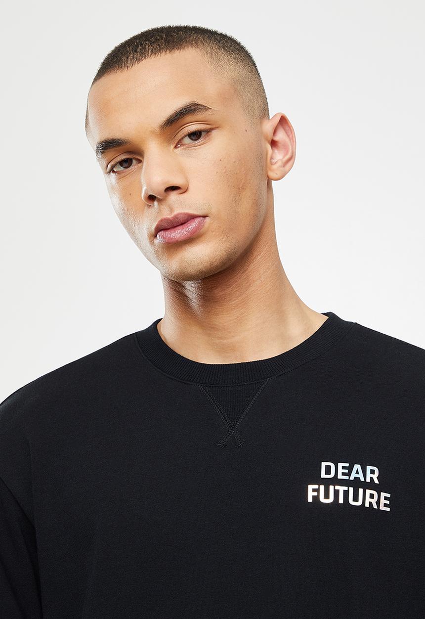 Giordano - Relaxed fit printed sweater - signature black