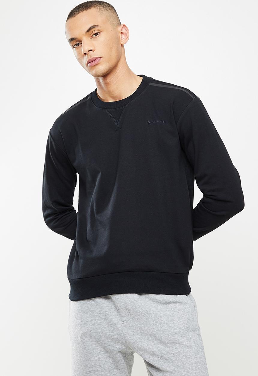 Giordano - Relaxed fit crew sweater - signature black