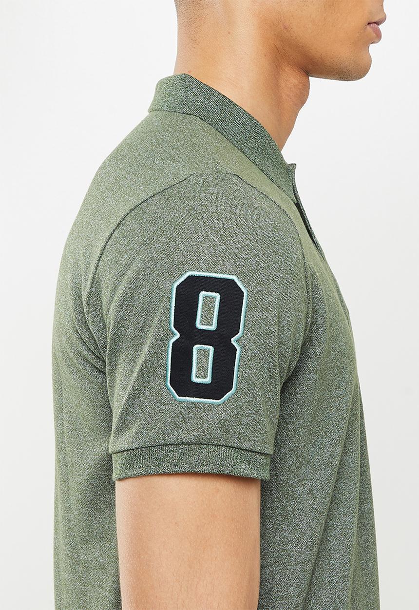 Giordano - 3d lion short sleeve golfer - melange thyme