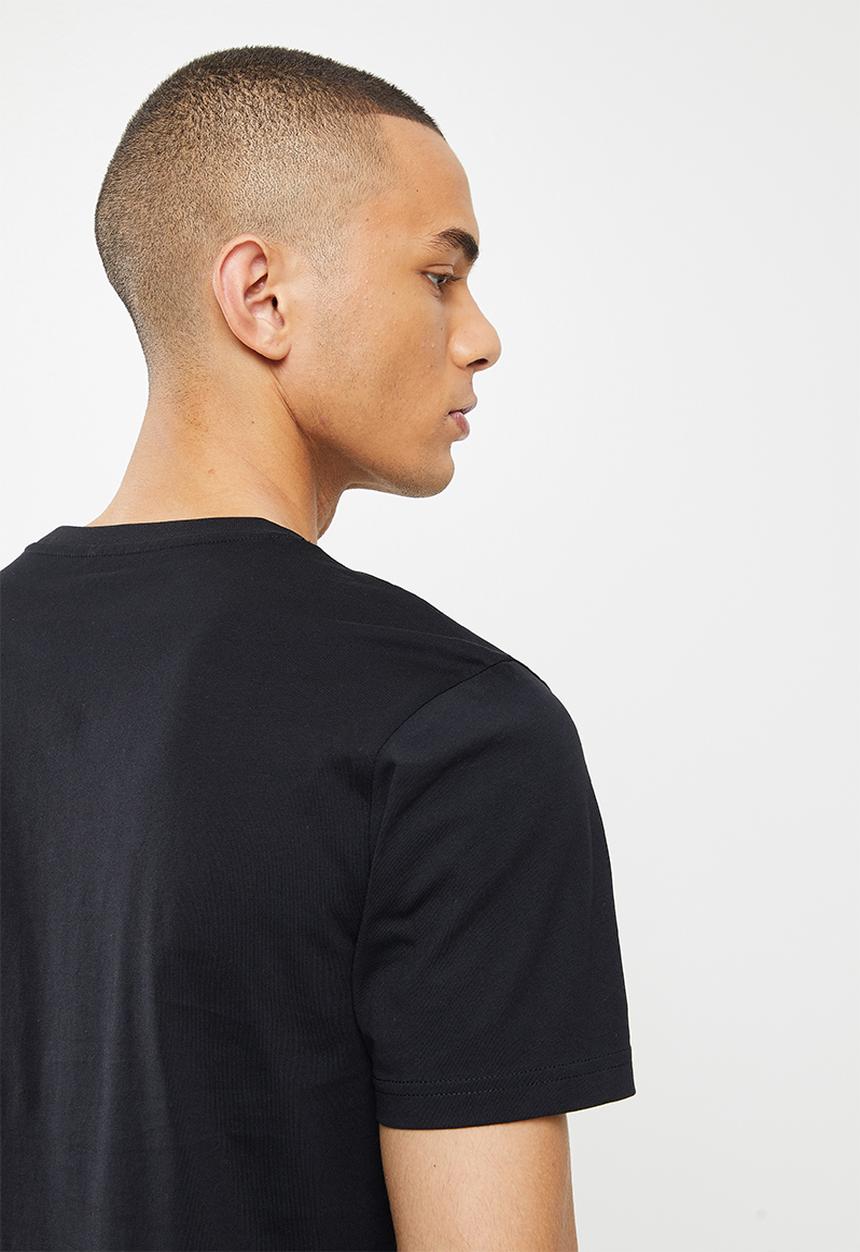 Giordano - Slim fit logo crew neck tee - signature black