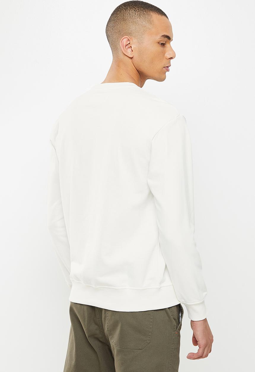 Giordano - Relaxed fit french terry printed sweater - snow white