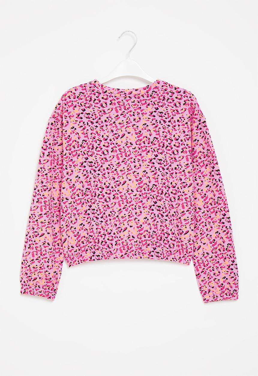Converse - Cnvg aop leopard boxy crew - converse beyond pink