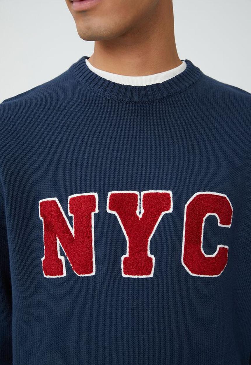 Cotton On - Preppy crew knit - navy
