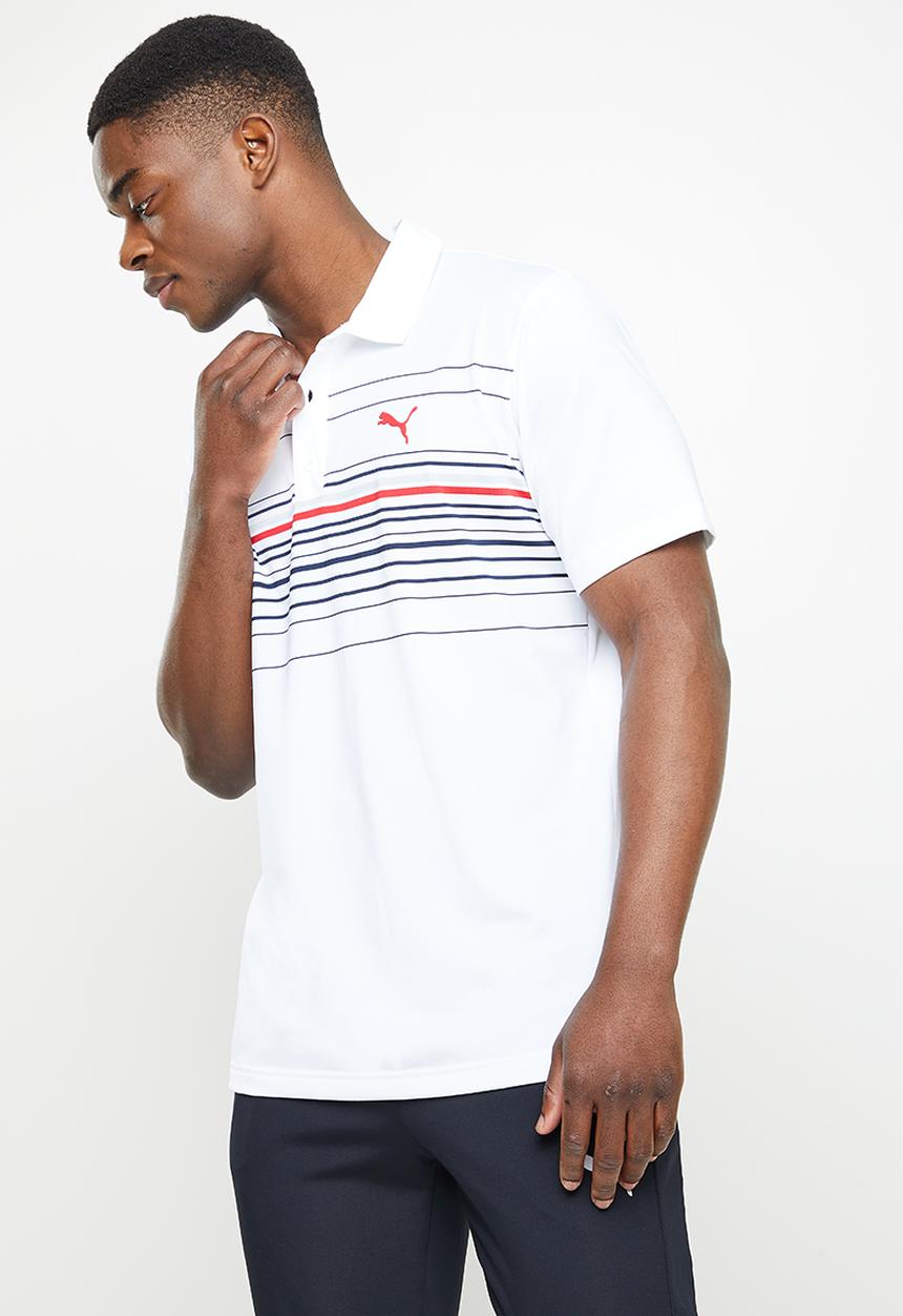 PUMA - Mattr Canyon  Golf Polo Shirt - bright white & ski patrol
