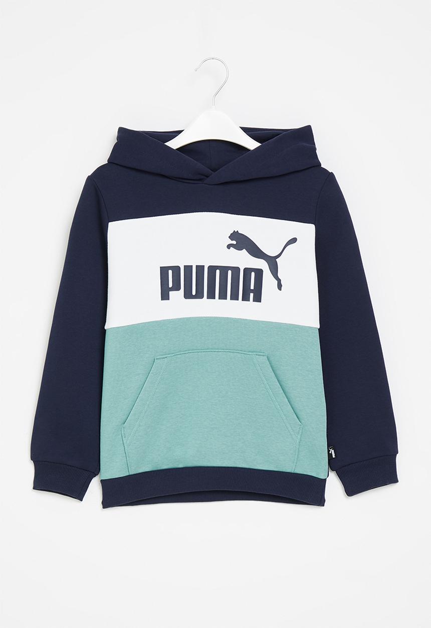 PUMA - Ess+ colorblock hoodie fl b - peacoat