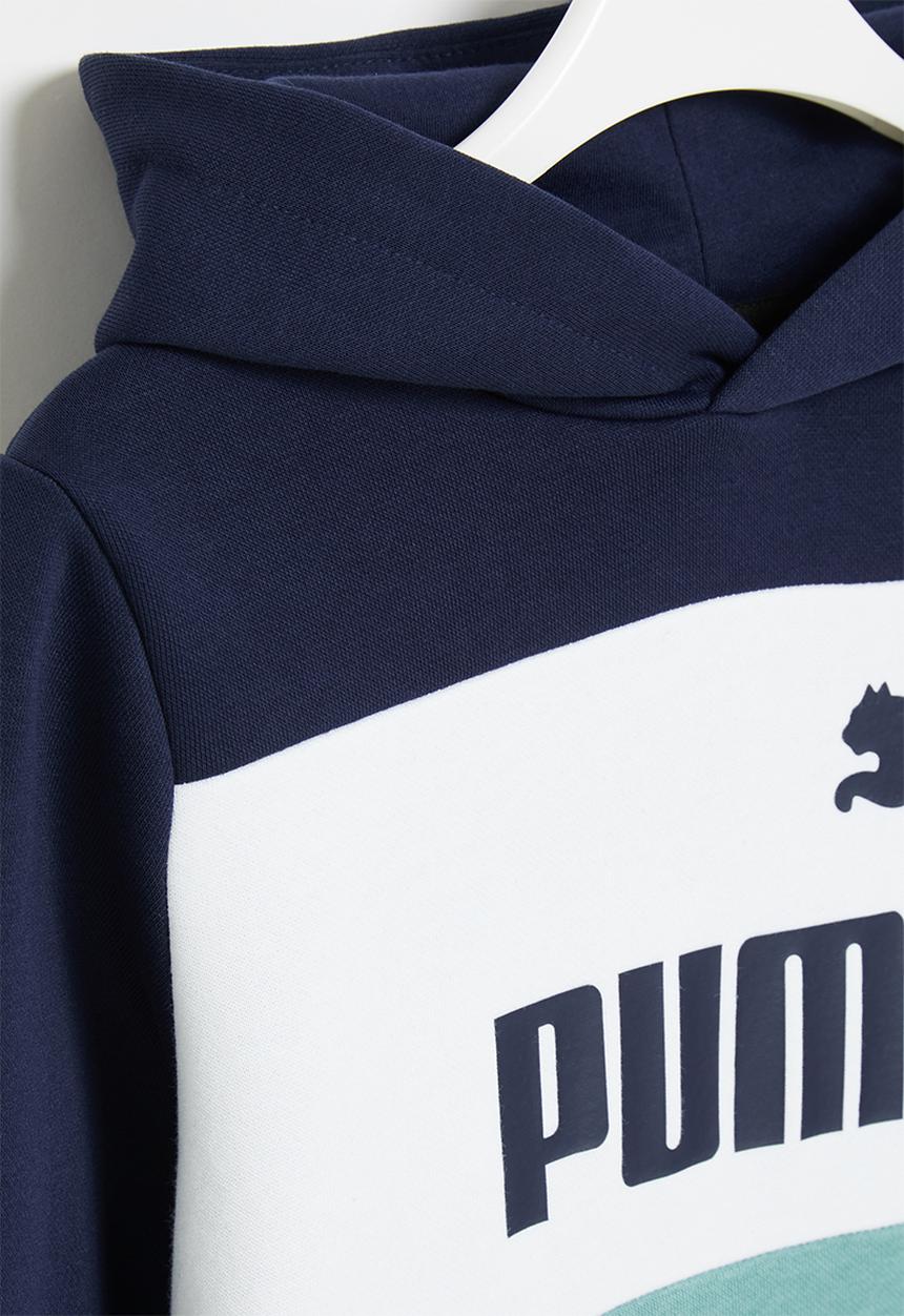 PUMA - Ess+ colorblock hoodie fl b - peacoat
