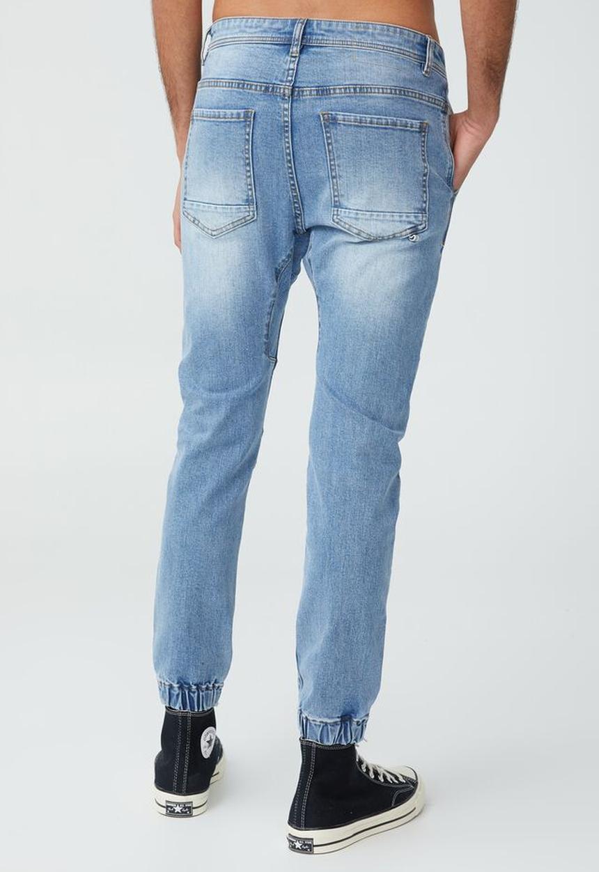 Cotton On - Slim denim jogger - mid blue moto