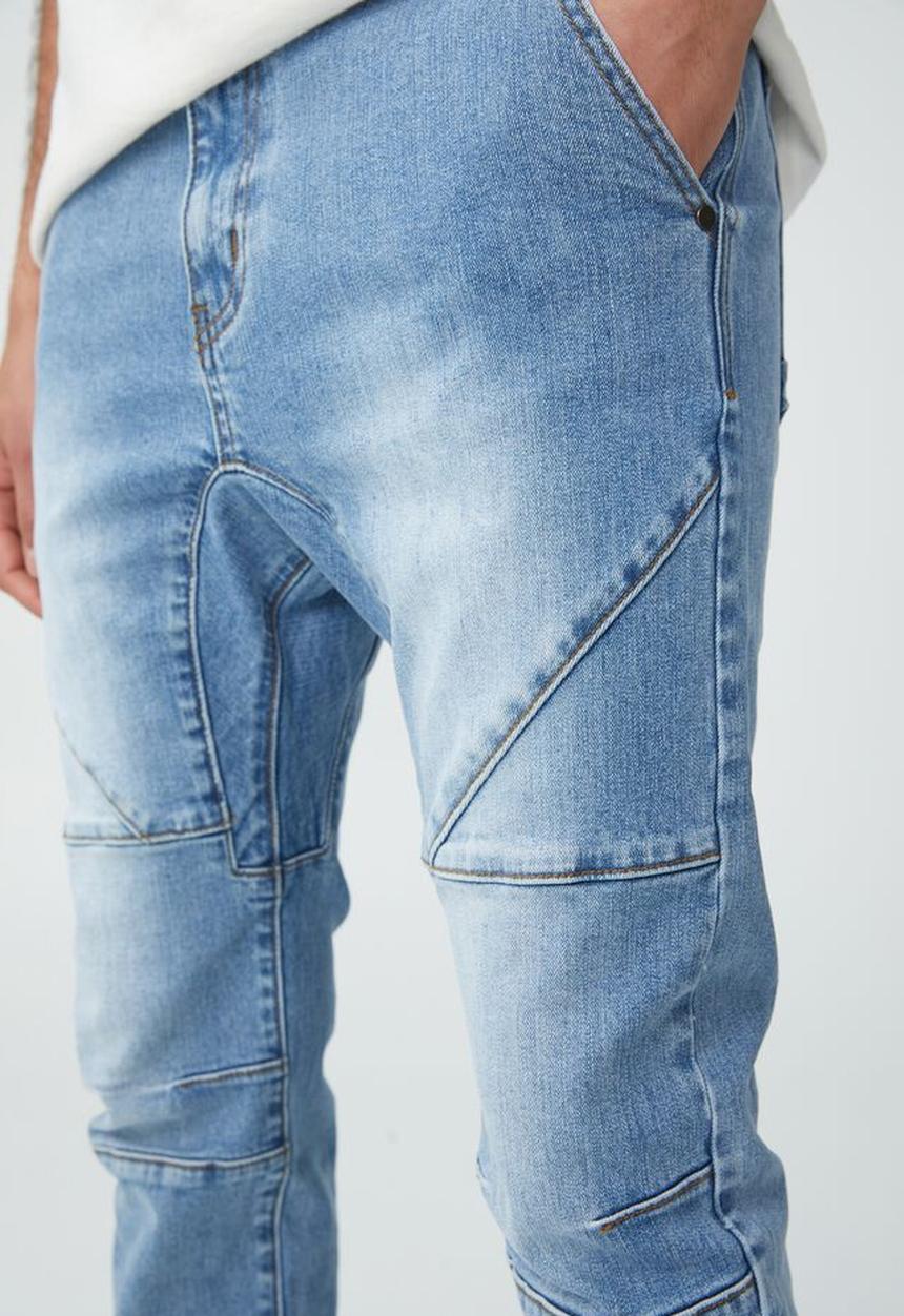 Cotton On - Slim denim jogger - mid blue moto