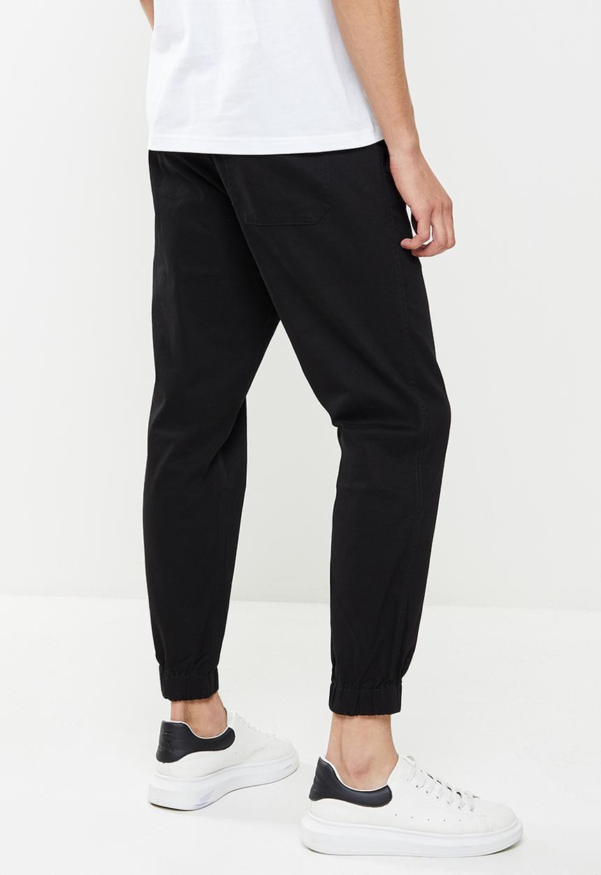 Giordano - Slim fit tapered woven jogger - signature black