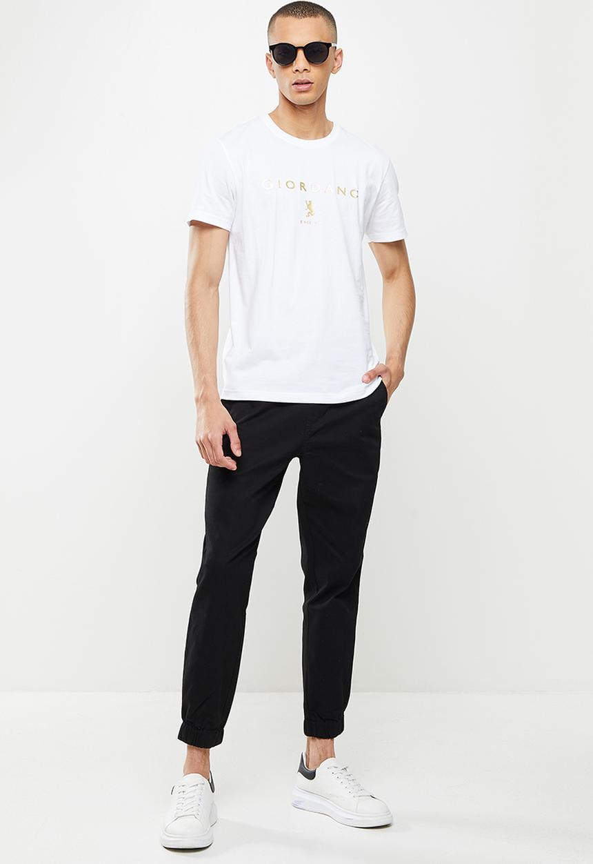 Giordano - Slim fit tapered woven jogger - signature black