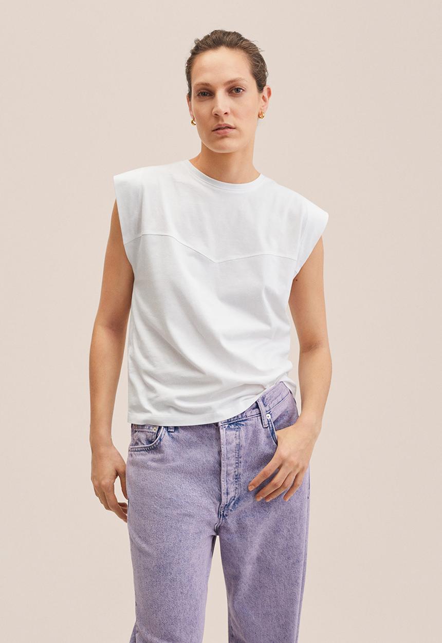 MANGO - T-shirt vita - white