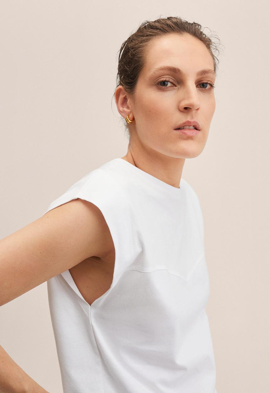 MANGO - T-shirt vita - white