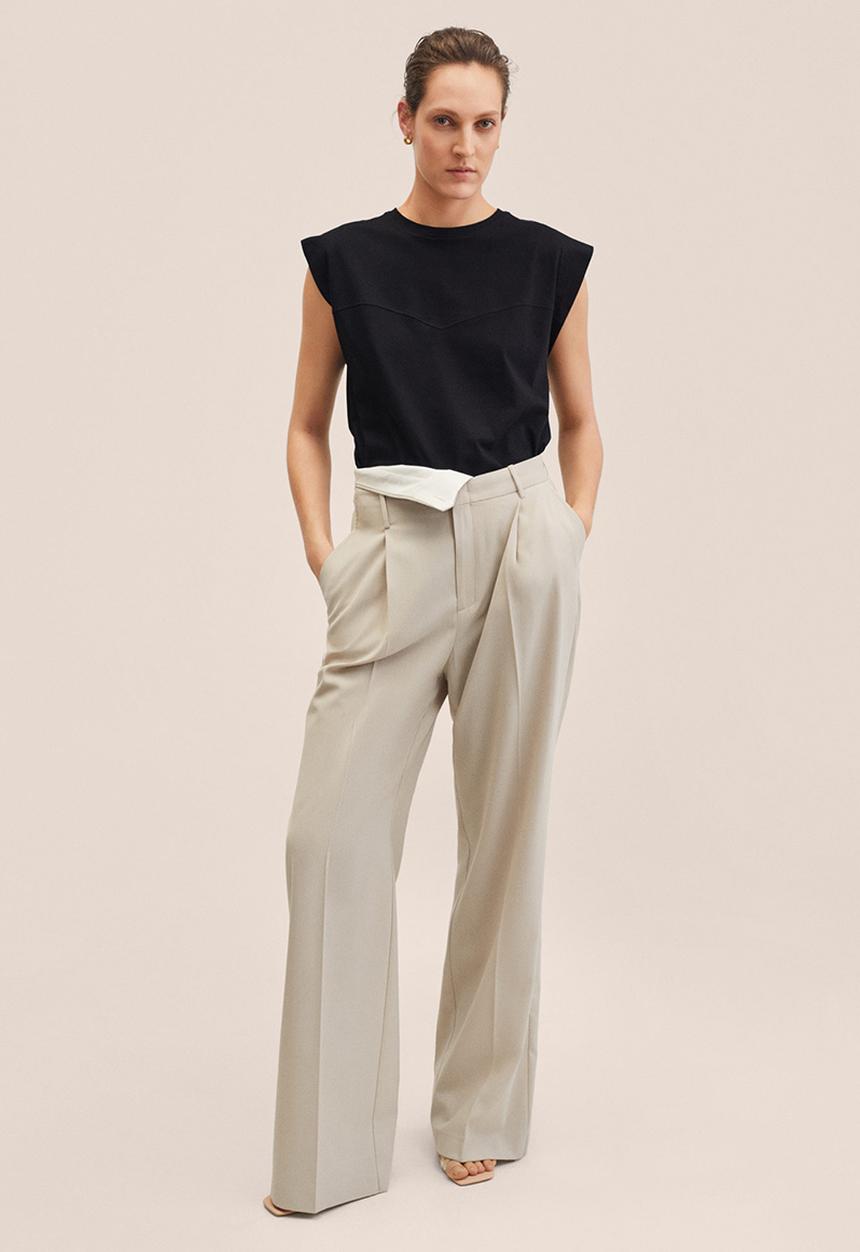 MANGO - T-shirt vita - black