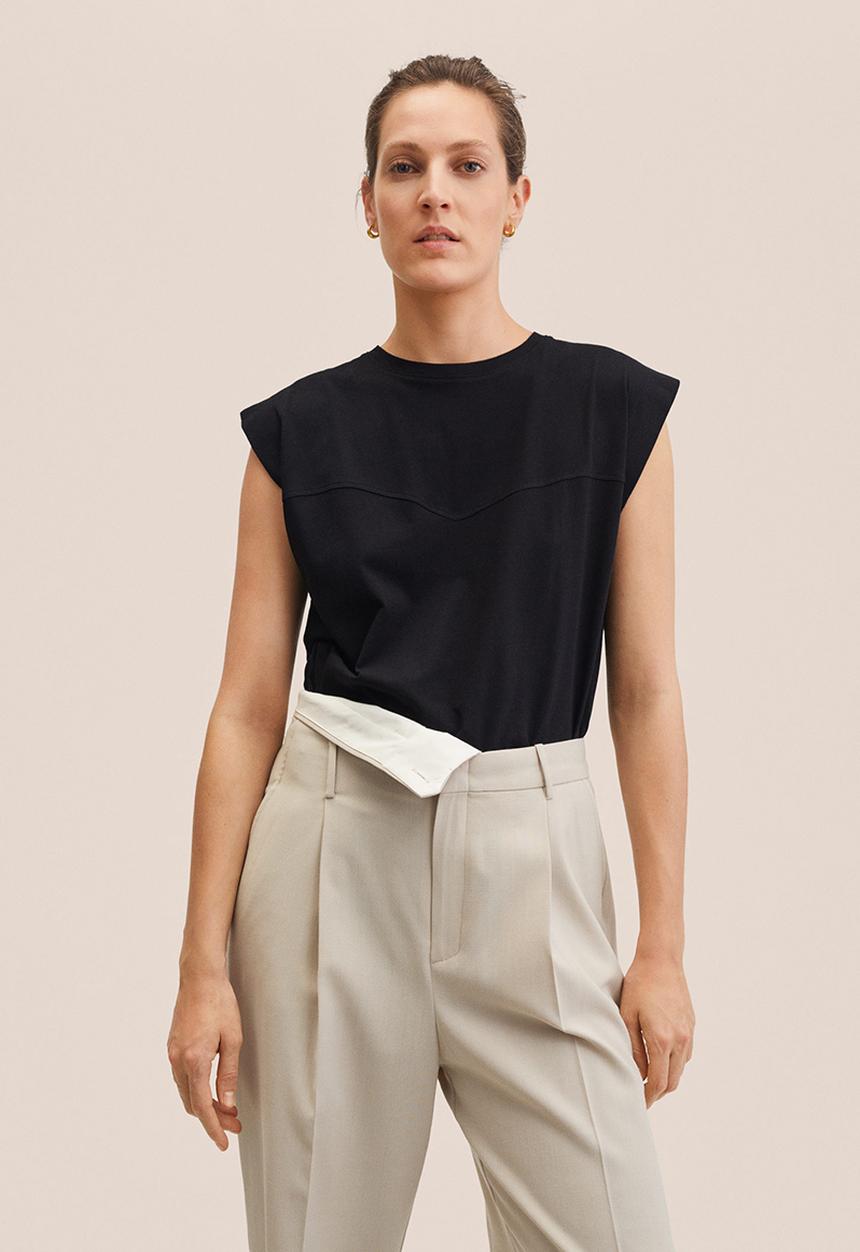 MANGO - T-shirt vita - black