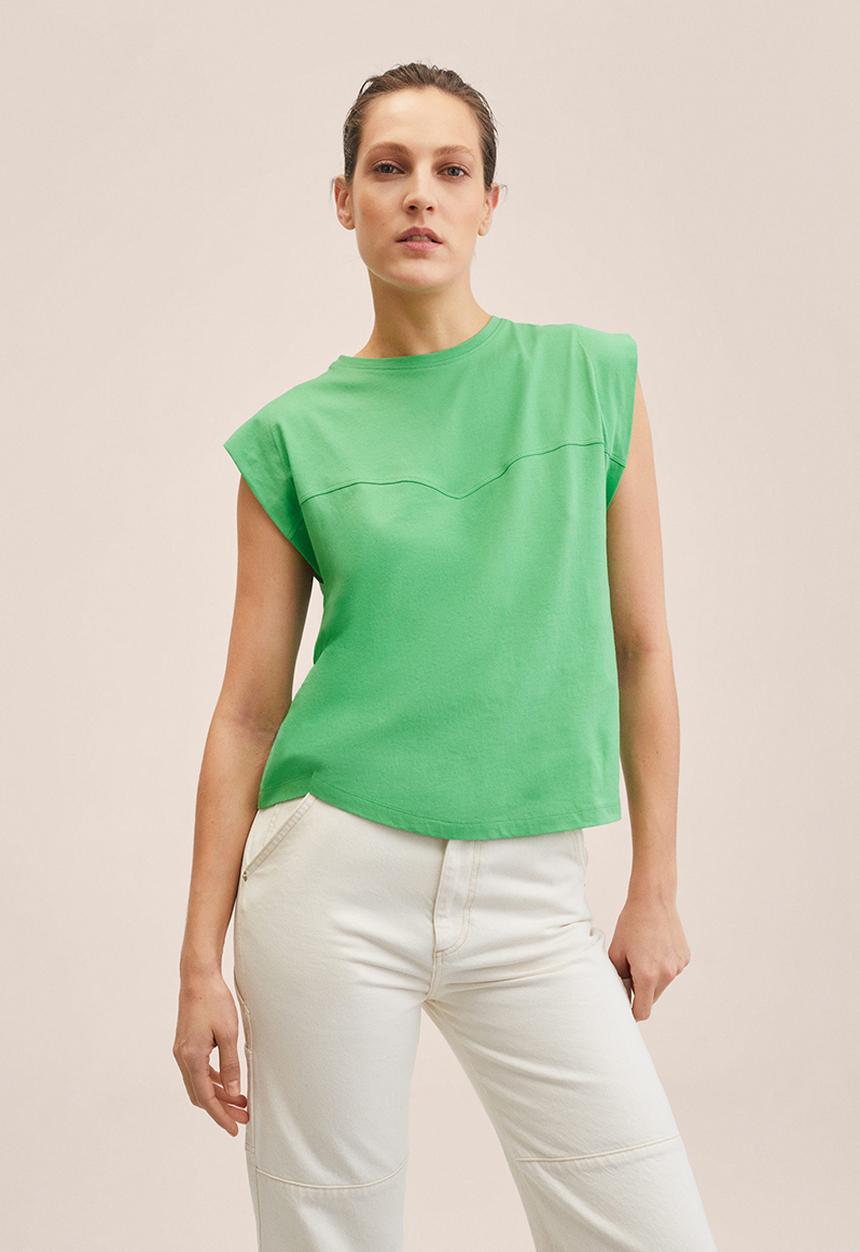 MANGO - T-shirt vita - green